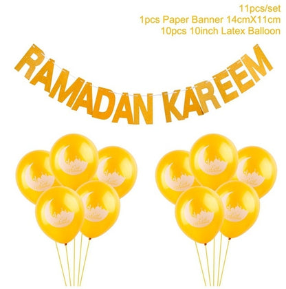 EID Mubarak Banner Balloon Wooden Pendant Ramadan Decoration Islam Muslim Party Decor Eid Al Adha Ramadan And Eid Ramadan Kareem