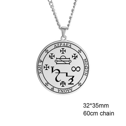 Dawapara 7 Archangels Sigil Charm Necklaces Pentacle Magic Mascot Amulet Lucky Protection Supernatural Talisman Necklace