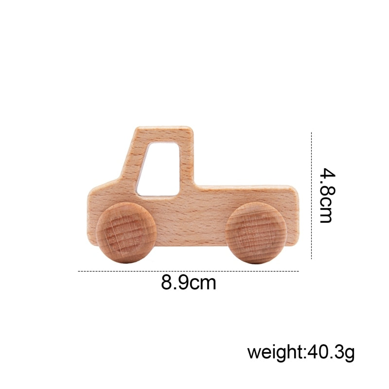 1pc Organic Beech Wooden Car For Babies BPA Free Montessori Toys Wooden Rattle Brain Game Toys Handmade Crafts Gift Child Block