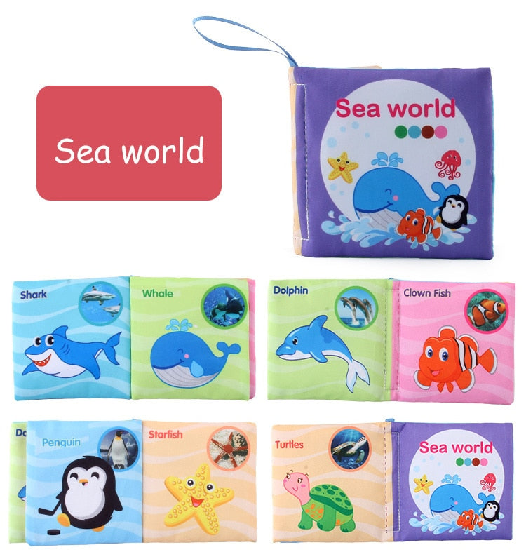 Baby Soft Cloth Book for Newborns 0-12 Months 3D Book Animal Family Cognitive Montessori Early Educational Toys for Kids Gift