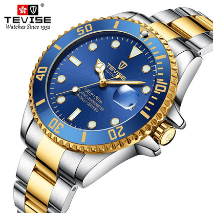 New Famous Brand TEVISE Automatic Mechanical Man Watches Business Men's Stailness Steel Wristwatch Luxury Watch Men Reloj Hombre