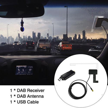 Dab Radio Receiver In Car Antenna Digital DAB+ Adapter Tuner Box Audio USB Amplified Loop Antenna Android Decoding Radio Receiver