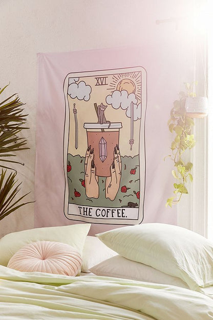 Palmistry Tapestry Wall Hanging Pink Coffee Tarot Trippy Tapiz Wall Carpet Boho Decor Ouija Witchcraft Wall Cloth Tapestries Rug