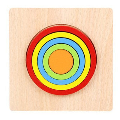 Baby Educational Wooden Toys Montessori Early Learning Rainbow Wooden 3d Puzzle Board Game Preschool Toys For Children