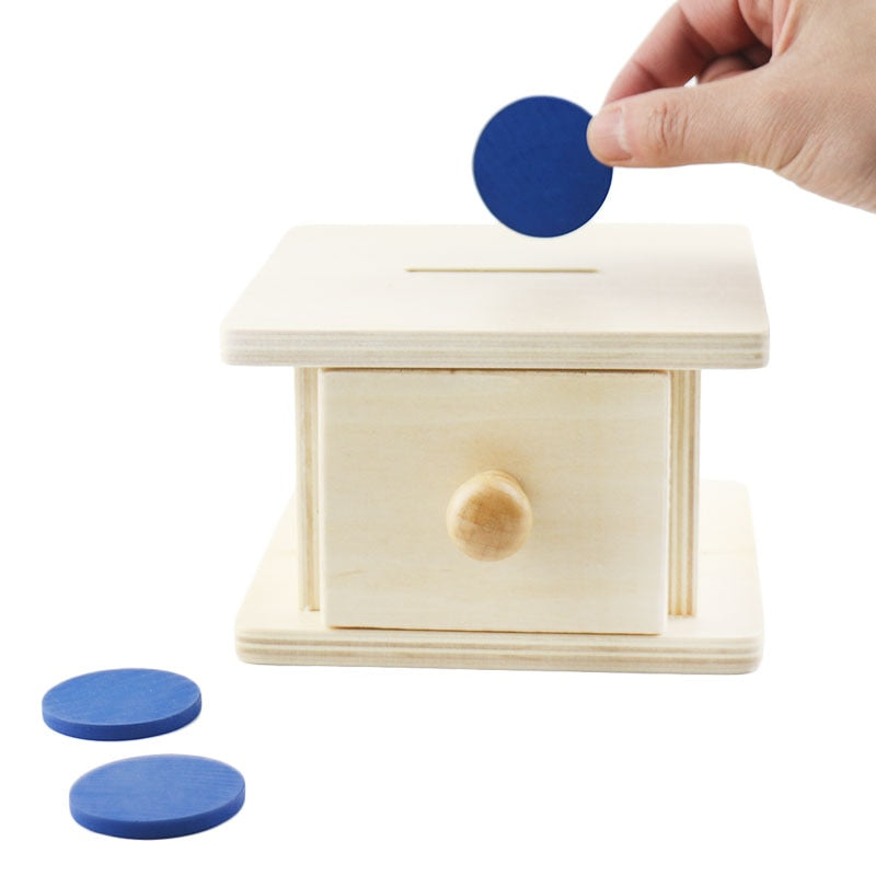 Montessori Math Toys Sensory Materials Wooden Ball Coin Box Educational Preschool Montessori Box For Toddlers 2 Years G1946T