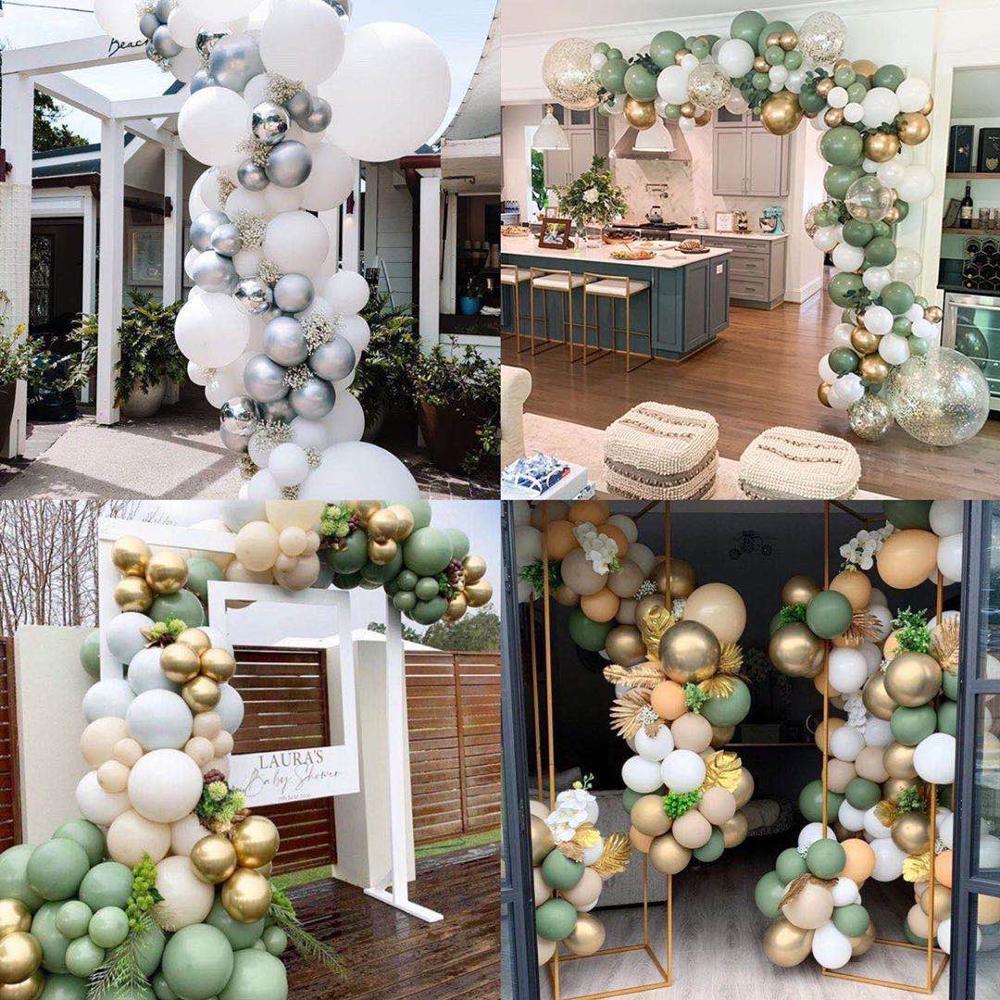 New Retro Color Bean Paste Green Balloon Arch Garland Kit  Wedding Hawaiian Party Birthday Ballons Globos Decoration