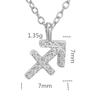 Slovecabin Real 925 Sterling Silver 12 Star Zodiac Sign Pendant Necklace  Women Femme Choker Necklaces Fine Jewelry Making
