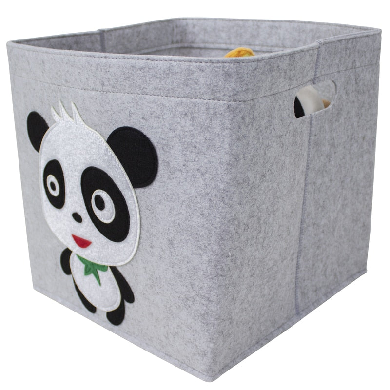 2022 New Cube Folding Thickened Felt Fabric Storage Box For Cartoon Toys Organizer Home Laundry Basket Clothes Storage Basket