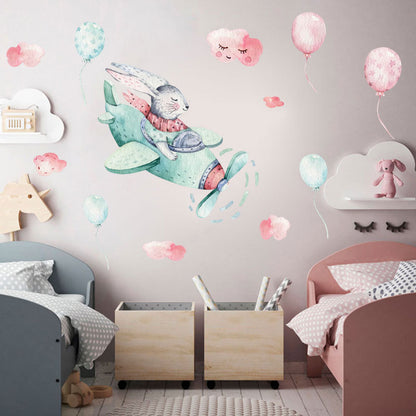 Cartoon Kids room Wall Decor Wall Stickers Hot Air Balloon Vinyl Wall Decals for Home Decoration Art Murals Sticker Wallpaper