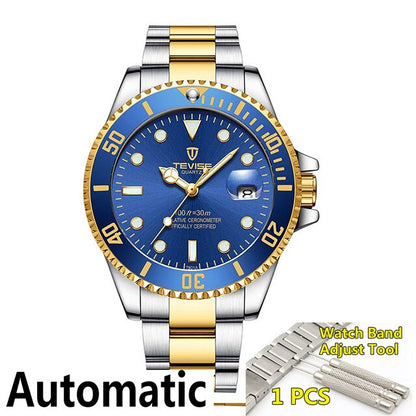 New Famous Brand TEVISE Automatic Mechanical Man Watches Business Men's Stailness Steel Wristwatch Luxury Watch Men Reloj Hombre