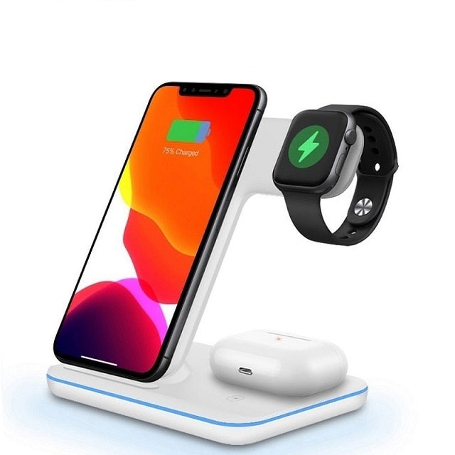 3 in 1 15W Fast Wireless Charger Pad Dock Station For iPhone 14 13 12 11 Pro Max XS XR X 8 Apple Watch 8 7 SE 6 5 AirPods 3 Pro