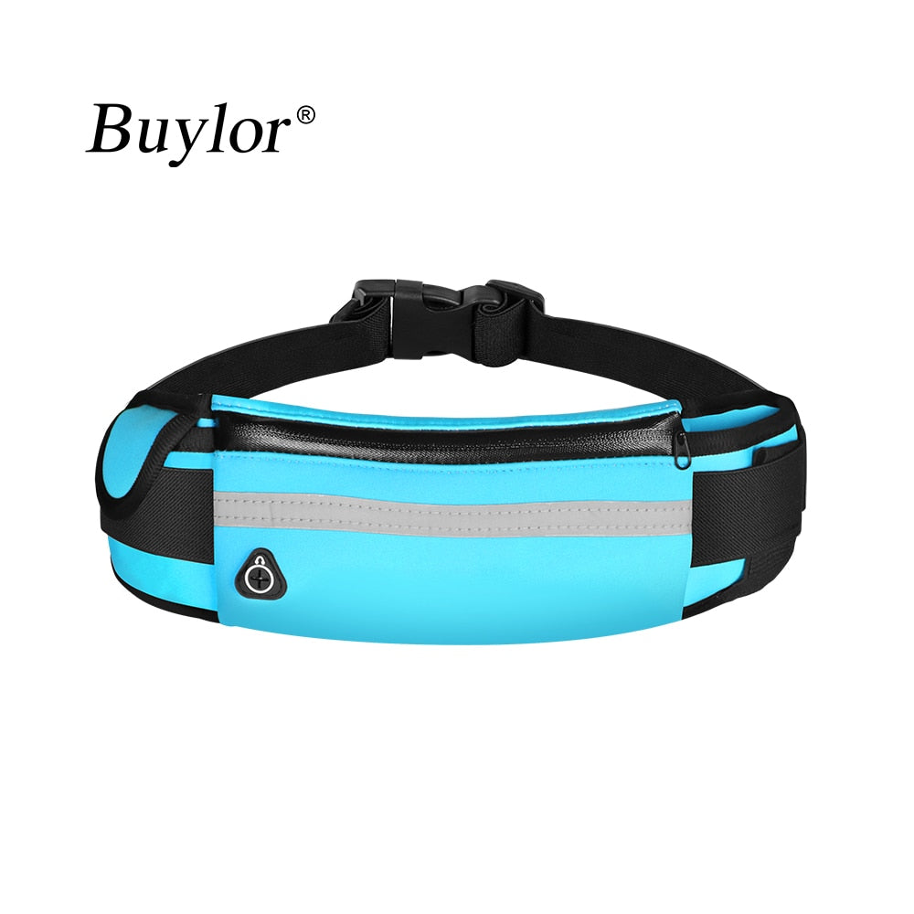 Buylor Sports Waist Pack Men Belt Pouch Women Running Belt Waist Bag Men Waterproof Fanny Pack Wallet Portable Phone Holder Gym