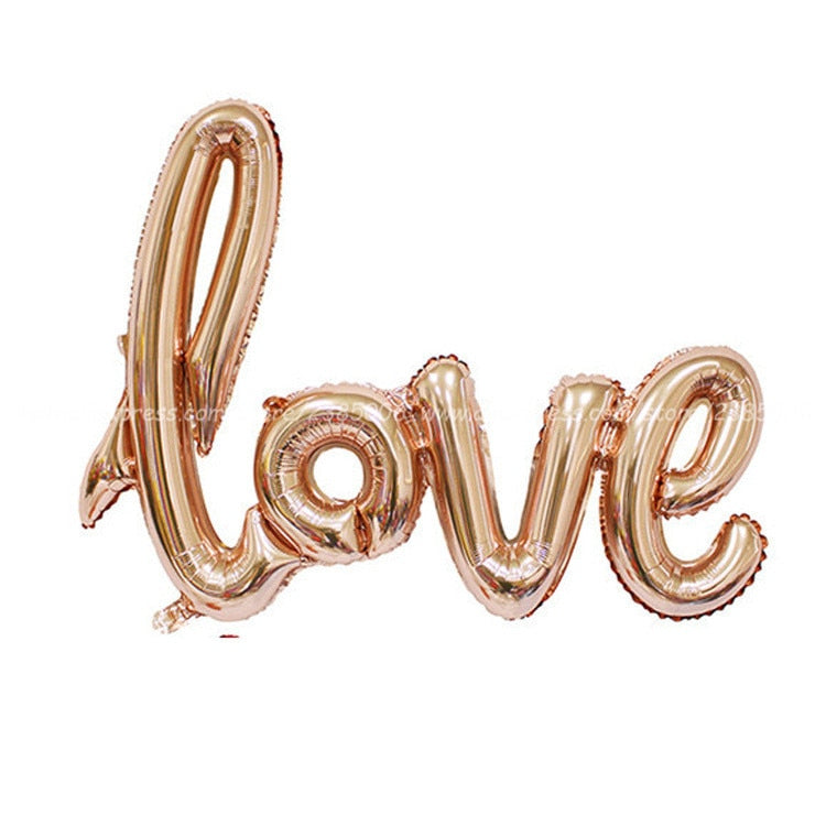 Ligatures Love Letter Foil Balloon Anniversary Wedding Valentines Birthday Party Decoration Champagne Cup Photo Props