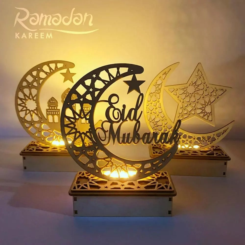 EID Mubarak Banner Balloon Wooden Pendant Ramadan Decoration Islam Muslim Party Decor Eid Al Adha Ramadan And Eid Ramadan Kareem