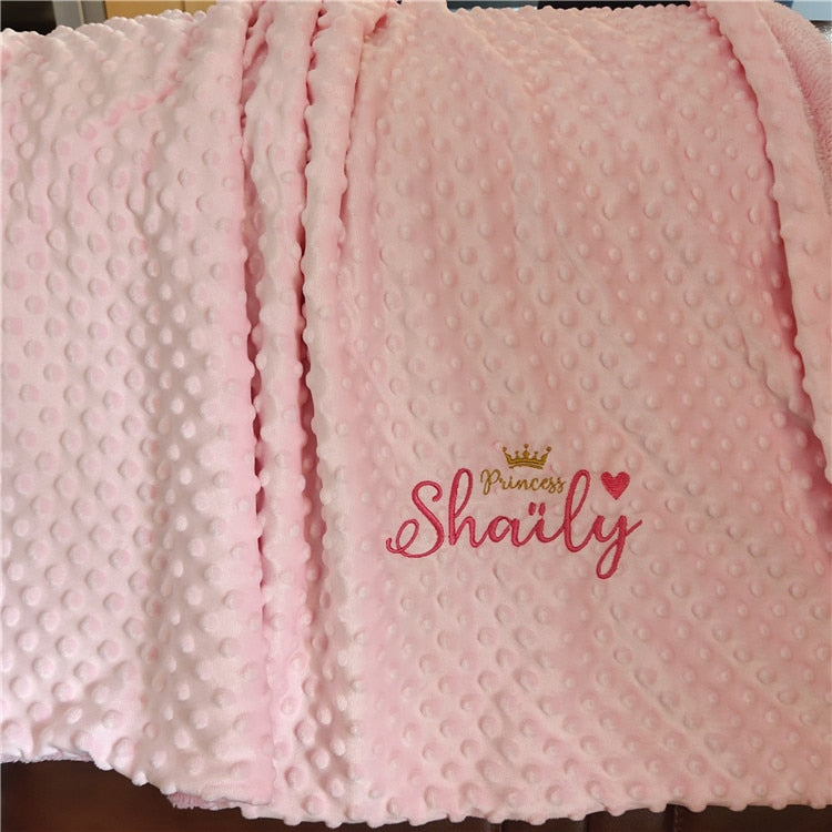 Name Personalized Newborn Baby Blanket Swaddling Baby Bedding Set Swaddle Soft Fleece Toddler Crib Bed Stroller Blanket