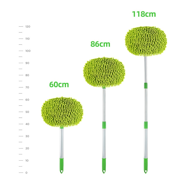 2 in 1 Car Cleaning Brush Car Wash Brush Telescoping Long Handle Cleaning Mop Chenille Broom Auto Accessories