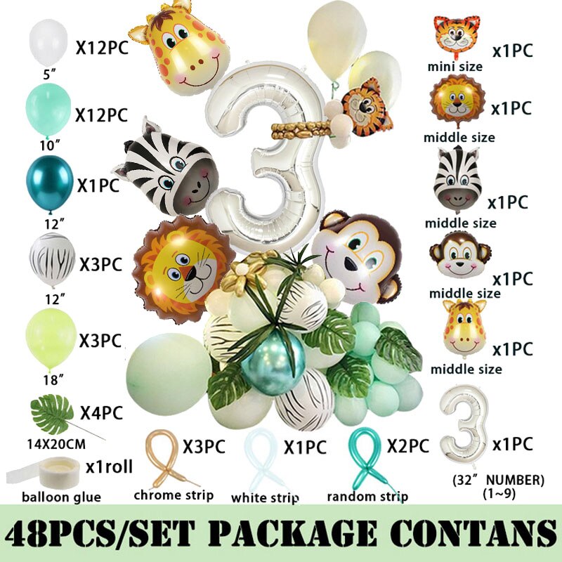 Wild One Birthday Party Decor Animal Tableware Set Balloon Arch Garland Safari Jungle Decoration Baby Shower 1st Birthday Boy