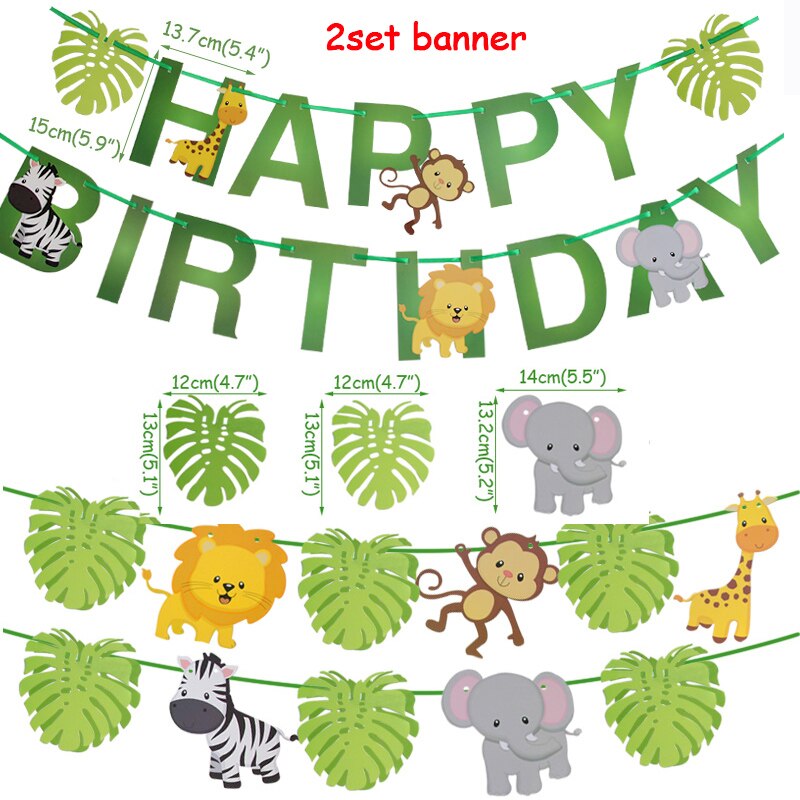 Wild One Birthday Party Decor Animal Tableware Set Balloon Arch Garland Safari Jungle Decoration Baby Shower 1st Birthday Boy