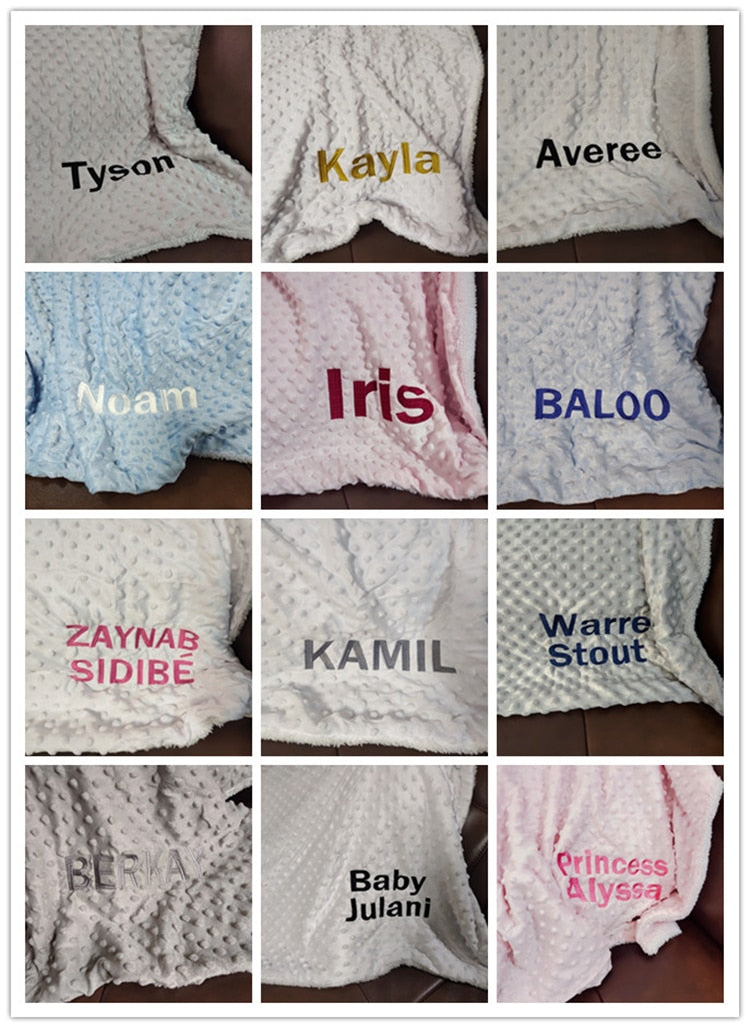 Name Personalized Newborn Baby Blanket Swaddling Baby Bedding Set Swaddle Soft Fleece Toddler Crib Bed Stroller Blanket