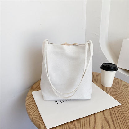 Cute Bear Women Canvas Handbags All-match Ladies Shoulder Bag Female Eco Reusable Shopping Bags Large Capacity Girls Casual Tote