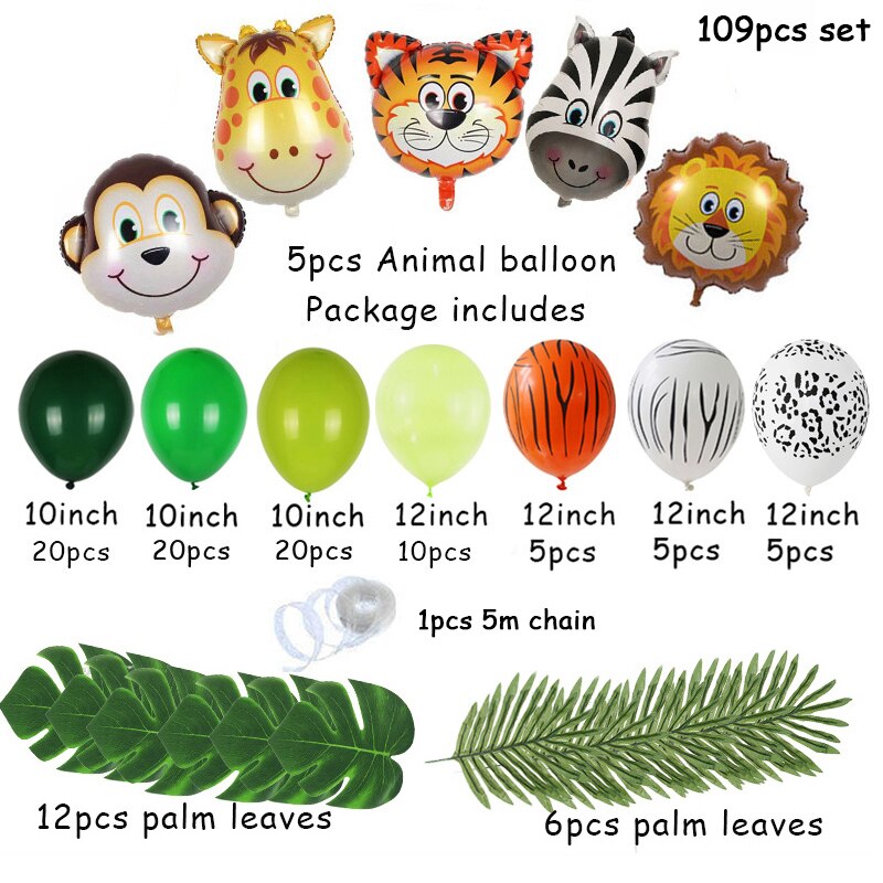 Wild One Birthday Party Decor Animal Tableware Set Balloon Arch Garland Safari Jungle Decoration Baby Shower 1st Birthday Boy