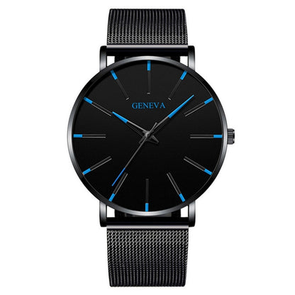 2022 Minimalist Men's Fashion Ultra Thin Watches Simple Men Business Stainless Steel Mesh Belt Quartz Watch relogio masculino