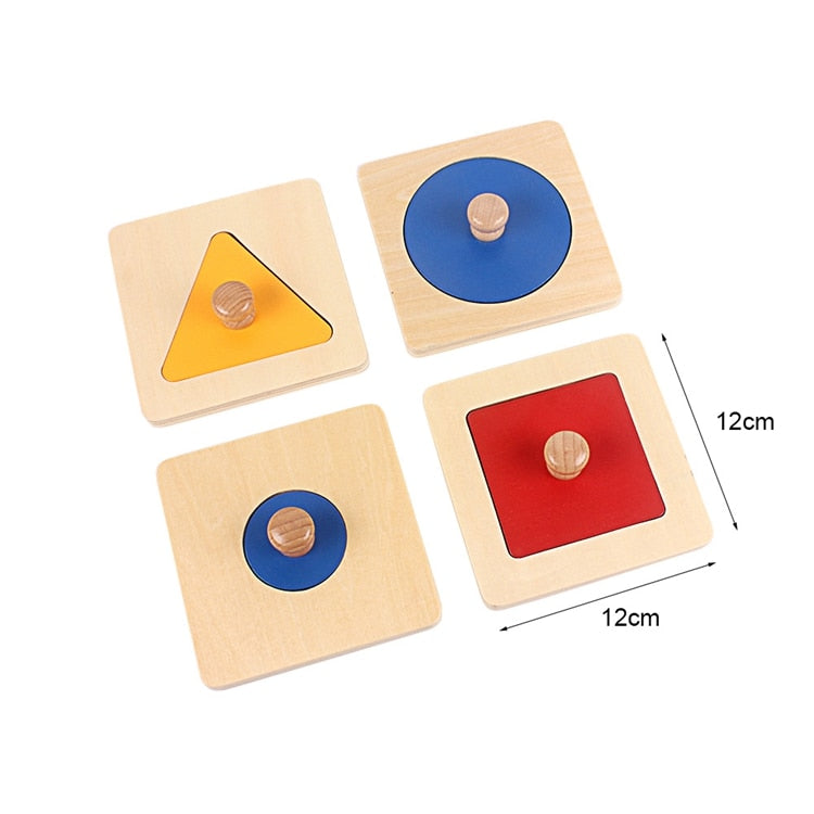 Montessori Materials Colorful Geometry Grasping Board Wooden Pegged Grab Shape Sorting Board Toys for Baby Home Educational Toy
