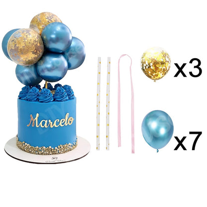 10pcs/Set 5 Inch Balloon Cake Topper Rose Gold Balloon Cake Toppers for Baby Shower Birthday Party Wedding Decorations