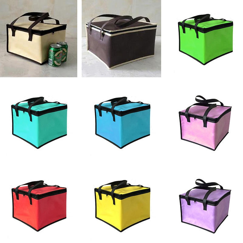 Insulated Thermal Cooler Bag Cool Lunch Foods Drink Boxes Drink Storage Big Square Chilled Bags Zip Picnic Tin Foil Food Bags