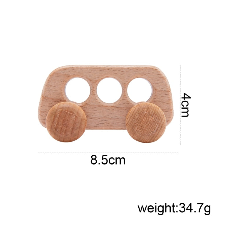 1pc Organic Beech Wooden Car For Babies BPA Free Montessori Toys Wooden Rattle Brain Game Toys Handmade Crafts Gift Child Block