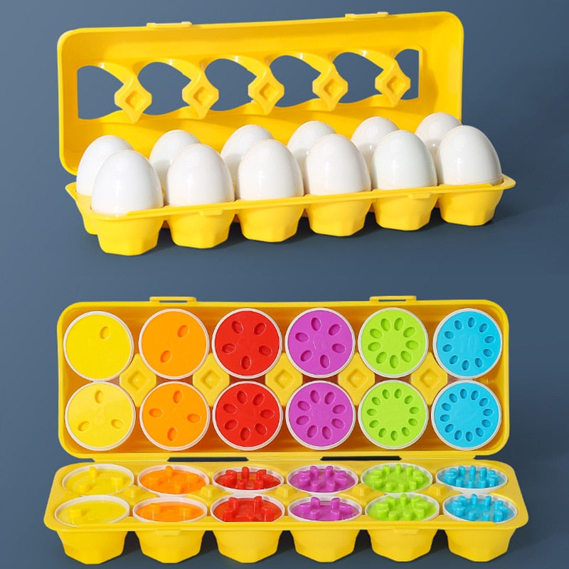 12PCS Montessori Learning Education Math Toys Kids Match Smart Eggs Screws 3D Puzzle Game For Children Educational Toys Easter