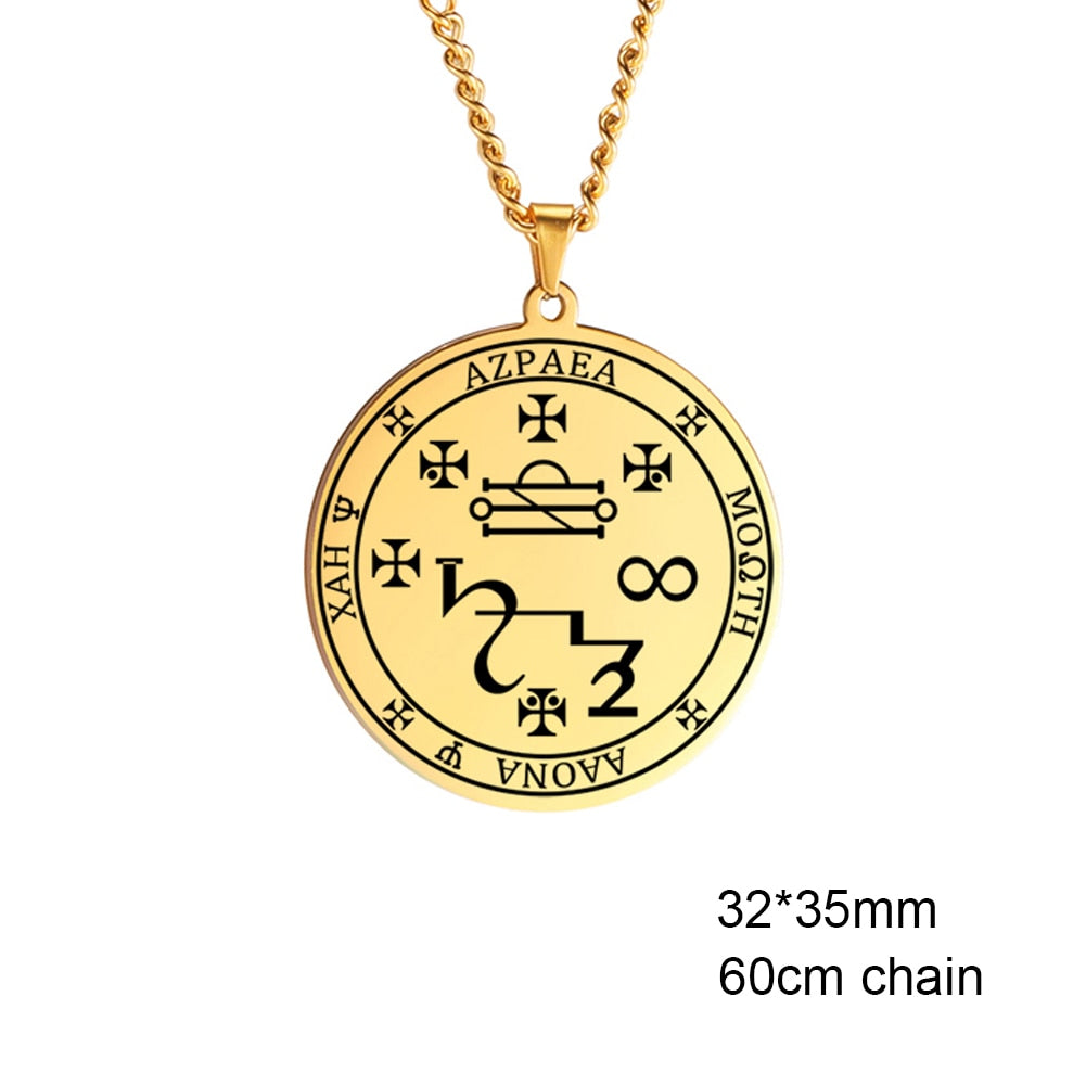 Dawapara 7 Archangels Sigil Charm Necklaces Pentacle Magic Mascot Amulet Lucky Protection Supernatural Talisman Necklace