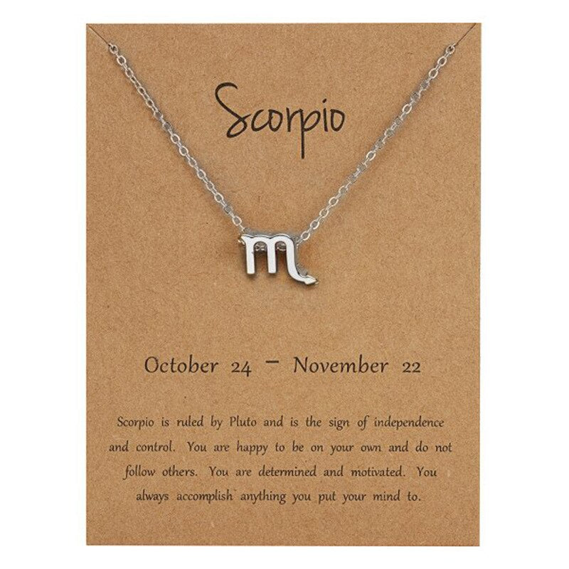 12 Zodiac Horoscope Female Star Sign Constellation Pendant Gold Chain Leo Choker Necklaces for Women Jewelry Collier