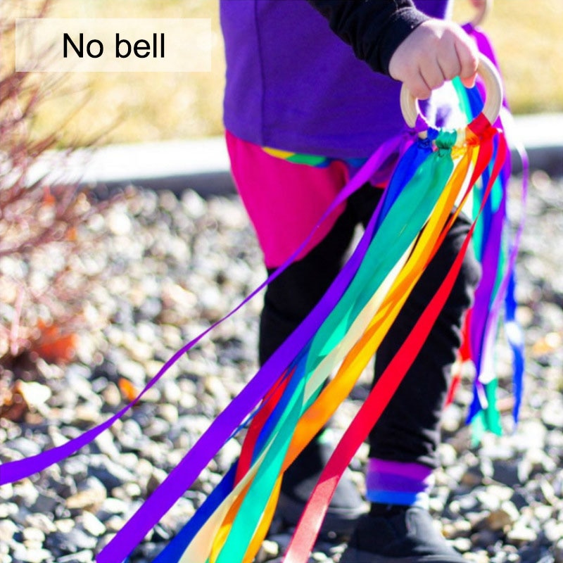 Montessori Style Sensory Toy Child Instruments Bells Baby Ribbon Ring Newborns Upwards Develop Color Recognition Sensory Toy