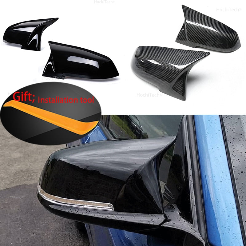 2 pieces Rearview Mirror Cover Cap Carbon Black for BMW Series 1 2 3 4 X M 220i 328i 420i F20 F21 F22 F23 F30 F32 F33 F36 X1