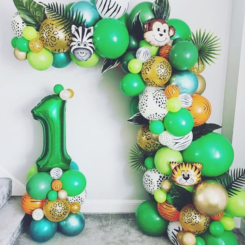 Wild One Birthday Party Decor Animal Tableware Set Balloon Arch Garland Safari Jungle Decoration Baby Shower 1st Birthday Boy
