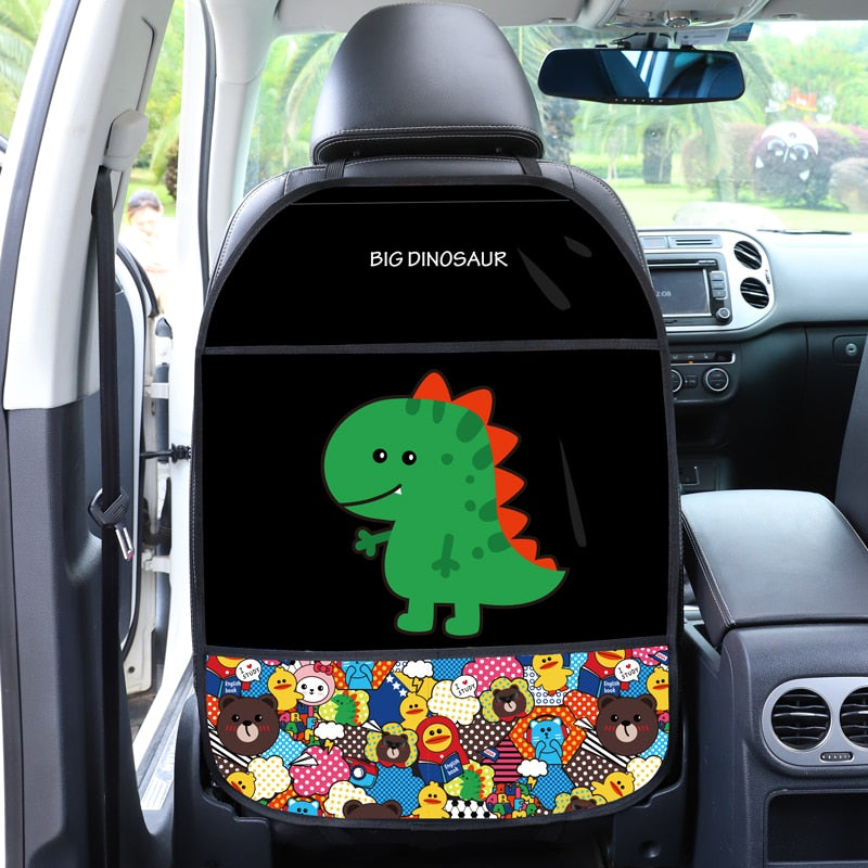 1PCS Car Seat Back Cover Protector for Kids Cartoon Car Anti Kick Mat with Bag Waterproof Car Seat Back Protector Anti Kick Pad