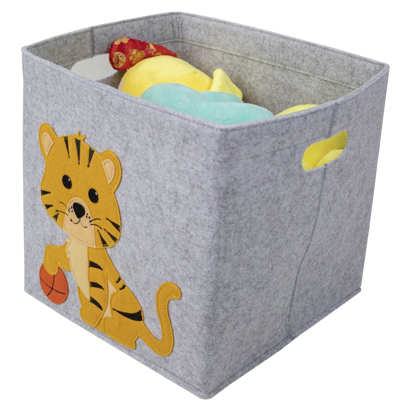 2022 New Cube Folding Thickened Felt Fabric Storage Box For Cartoon Toys Organizer Home Laundry Basket Clothes Storage Basket