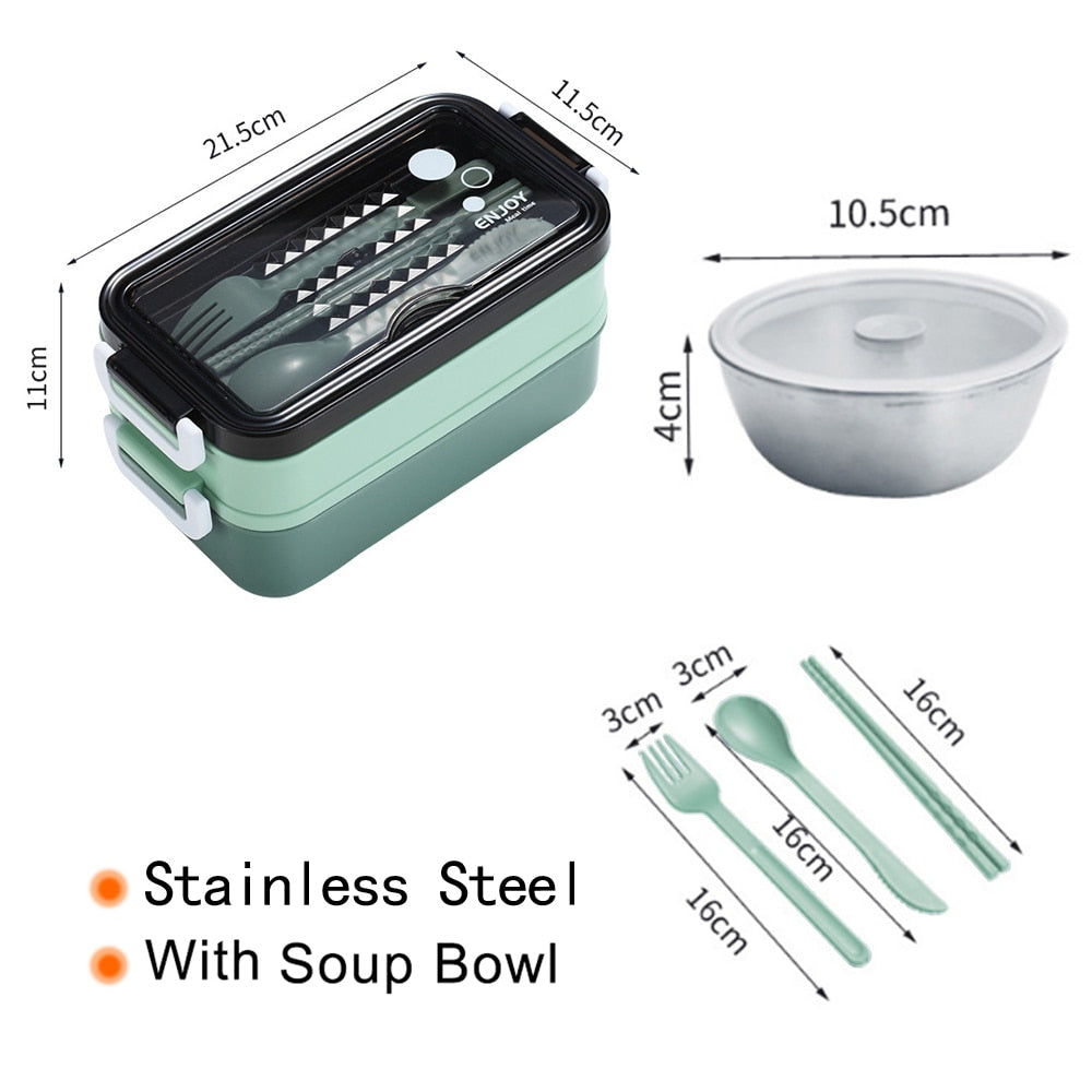 Xiaomi Youpin 304 Stainless Steel Lunch Box Bento Box 2layers Microwae Heating Lunch Container Food Storage Box