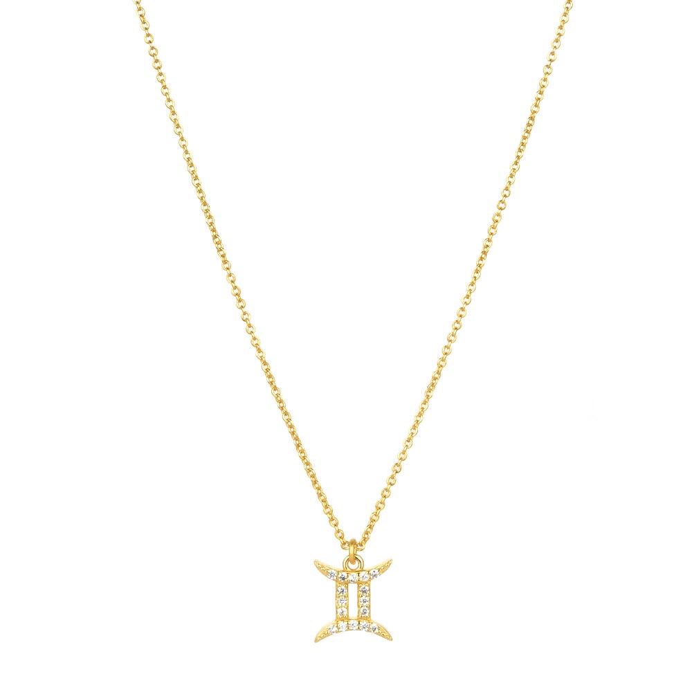 ANDYWEN 925 Sterling Silver Gold 12 Charm Zodiac Pendant Necklace Long Chain Slim Monogram Men Personal Birthday Fine Jewelry