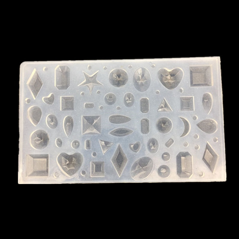 1PCS DIY mirror jewelry crystal Epoxy resin mold love geometry moon variety gemstone pendant mold