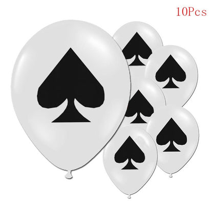 Casino Theme Decoration Playing Card Disposable Tableware Poker Las Vegas Party Decoration Balloon Game Night Magic Party Supply