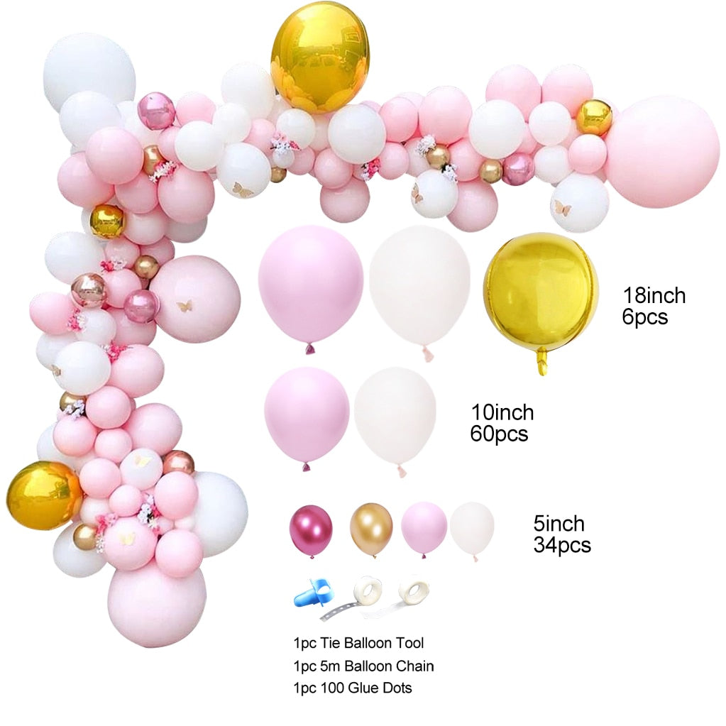 1set Macaron Balloon Arch Grey Pink Balloon Rose Gold Confetti Wedding Party Decoration Baby Shower Gender Reveal Supplies