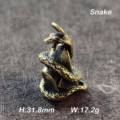 Brass Animal Statue Ornament Chinese Zodiac Rat Ox Tiger Rabbit Dragon Snake Horse Sheep Monkey Chicken Dog Pig Office Desk Deco