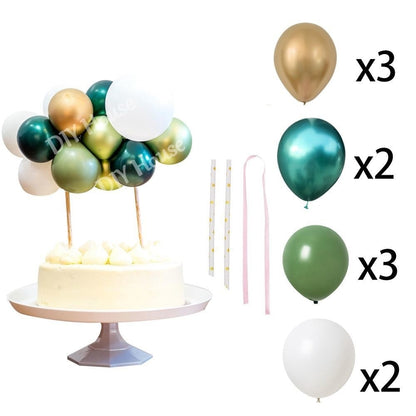 10pcs/Set 5 Inch Balloon Cake Topper Rose Gold Balloon Cake Toppers for Baby Shower Birthday Party Wedding Decorations