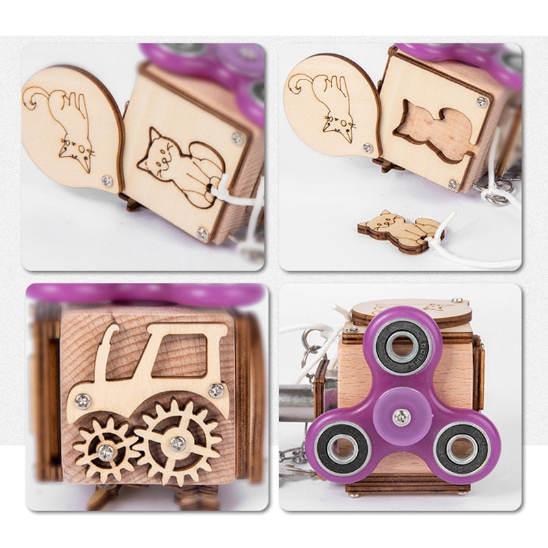 Baby Busy Board Wooden Busy Cube Montessori Educational Toys Hands-on Grasping Ability Training Lock Box Children Early Learning