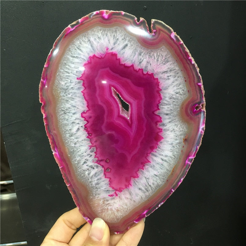 12-15CM Purple Crystal AGATE SLAB Geode Slice Mineral Coaster Healing Reiki Decoration