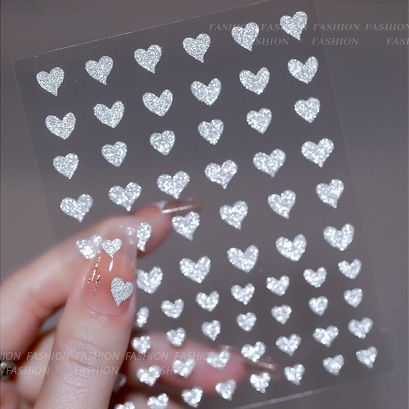 JNBS Reflective Heart Glitter Nail Sticker