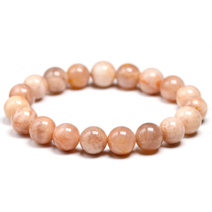 Natural Sunstone Beads DIY Beads Bracelets For Women Jewelry Gift Elastic Cord Men Healing Energy Bangle For Man Gemstone Gift