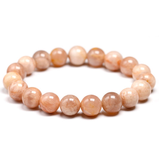 Natural Sunstone Beads DIY Beads Bracelets For Women Jewelry Gift Elastic Cord Men Healing Energy Bangle For Man Gemstone Gift